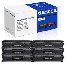 6x CE505X Laser Toner Cartridge For HP 05X LaserJet P2050 P2055dn P2055X P2055 picture