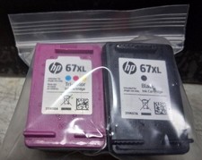 Set Genuine HP 67XL Black & 67XL Color Inkjets Seal Intact NO BOX NO BAG picture