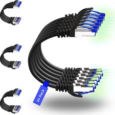 Rapink Patch Cables Cat8 1ft 24 Pack Slim, Ethernet 1ft, Black picture