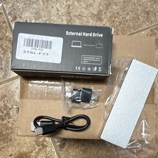 2TB USB-C Portable External HDD Silver USB-Powered w/ USB Cable & Adapters picture