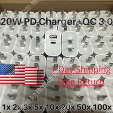 Lot 20W PD QC Fast Charger USB C Power Adapter Block For iPhone 14 13 12 11 XR 8 picture