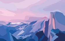 Landscape mountains minimalism nature violet usa Custom Gaming Mat Desk picture