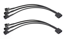 2 Pack Molex to 3 Pin or 4 Pin Fan Adapter Computer PC Case Fan Power Splitter picture