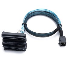 0.5m/1m Mini SAS SFF-8643 to 4 SFF-8482 Connector HDD Cable with Power Port picture