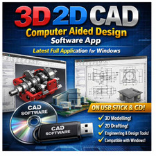 3D 2D CAD Software for Windows | Computer Aided Design Full Application CD & USB picture