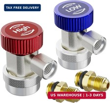 HTOMT R134a Adapter,Adjustable R134a Quick Couplers Adapter,R134a Connector 1/4 picture