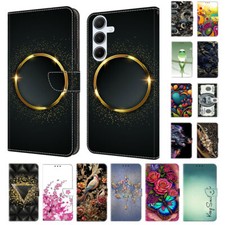 Flip Flower Bird Robot Wallet Cover Case For S26 S24 S25 Ultra S25 FE S23 FE picture