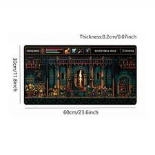 1pc Retro Pixel Art Large Gaming Mouse Pad & Keyboard Mat - Ultra-Smooth Stitc picture