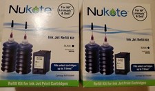 Nukote Ink Jet Refill Kit Black Two 2 Pk For HP, Lexmark & Dell Cartridges WM196 picture