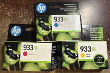 HP  933 XL Magenta, Yellow & Cyan Genuine 3 Pack Ink Cartridge Exp 2023+ picture