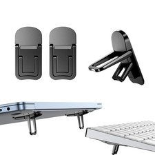 2 PCS Zinc Alloy Mini Foldable Laptop Stand Keyboard Riser 2 Angles Black picture