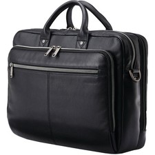 Samsonite Classic Leather Briefcase for 15.6” Laptop Black Bag picture