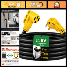 10ft EV Charger Adapter Cord NEMA 6-50P to 14-50R, Heavy Duty 6 AWG/3C Cable picture