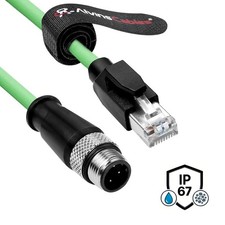 M12 D-Code 4 Pin Male to RJ45 Ethernet Cable Flex for Industrial Camera Sensor picture