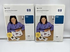 2 Boxes - HP C7020A Inkjet Tri-Fold Brochure Paper Gloss 100 Sheets 8.5”x11” New picture