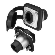 2Pcs RJ45 Cat6 Shielded Panel Mount Coupler with Dust Cover Silver picture