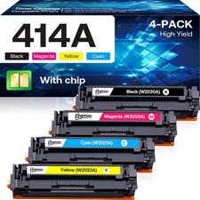 4PACK Toner Cartridge (with Chip) Compatible for HP 414A, High Yield - FAST SHIP picture