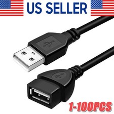 High-Speed USB-USB Extension Cable USB 2.0 Adapter Extender Cord Male/Female LOT picture