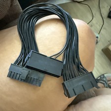 24PIN 20+4 DUAL PSU Multiple Power Supply Splitter Adapter 33cm Cable - 2 PSU picture
