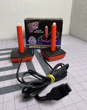 Super Stik Vintage Pair of 2 Red Joystick Controllers For Atari 2600 Commodore picture