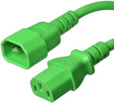 15 PACK LOT 5ft IEC C14 - C13 Green Power Cord 14AWG 15A/1875W 100-250V 1.5M picture