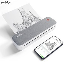 Portable Thermal Wireless Printer Inkless A4 203DPI White with 1 Roll Paper picture