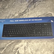 Macally Full Size Wireless RF Keyboard Black Plug & Play USB Receiver QWERTY picture