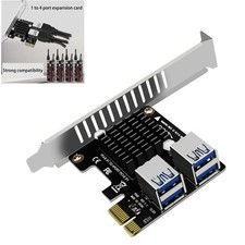 Black PCI-E Full-height Expansion Card 1X To 4-Port PCIE ASM1184E For  Mining picture