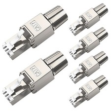 6 PCS Cat7 Cat6A RJ45 Connector ToolFree Zinc Alloy Shielded Ethernet Plug picture