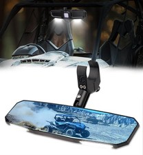 UTV Rear View Mirror 13in SXS Center Adjustable Aluminum Clamp Polaris Ranger RZ picture