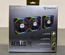 GAMDIAS 3 Pack 120mm Case Fan & 3 Reverse Blades & 1 USB Hub, ARGB PWM PC Fans w picture