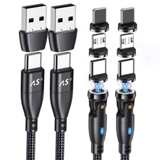 100W 540 Rotation Magnetic Charging Cable 3.3 feet, 6 Black picture