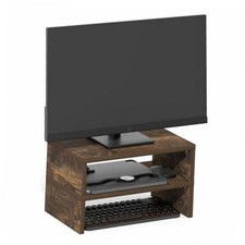 Classic Monitor Stand Riser Set of 2, Dual Monitor 2 Packs (New) Amber Oak picture