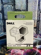 New NIB Genuine Dell Printer Ink Cartridge Black 21 Series Sealed Box Y498D picture