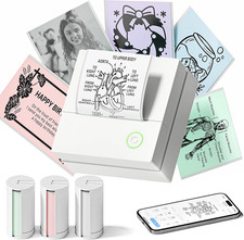 Mini Sticker Printer, PM290 Sticker Maker Machine with 3 Roll Paper picture