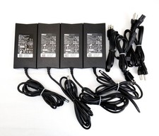 Bulk Lot 4x Genuine Dell 130W Laptop AC Adapters Chargers 19.5V 6.67A + Cords picture