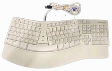 Vintage Microsoft Natural Keyboard Elite KU-0045 Beige PS/2 USB Adapter Tested picture