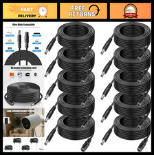 10-Pack 60ft DC Power Extension Cables, 5.5mm x 2.1mm Male to Female, 12V for CC picture