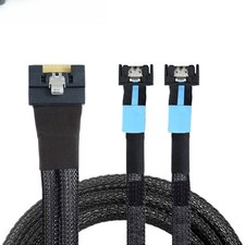 Slimline SAS SFF-8654 8i Full Lock to 2X MCIO 4i Server Cable picture