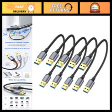 Short USB 3.0 A Male to Male Cable 1FT 5-Pack - Compatible with Hard Drives, Lap picture