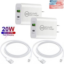 Fast Charger 20W Power Adapter USB Charging Cord For iPhone 14 13 12 11 XR 8 Lot picture