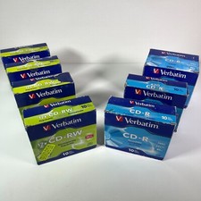 Verbatim CD-RW 12x, 80 min. CD-R 52x AZO Recordable CD 700mb Lot of 80 * NEW picture