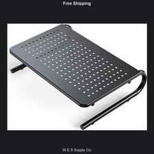HUANUO Vented Metal Monitor Riser Stand for Desk Laptop and Printer Black picture