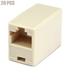 20 Pcs CAT6 CAT5e RJ45 Network LAN Ethernet Coupler Cable Joiner Connector Beige picture