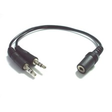 Plantronics Spare Cable 3.5mm 4-pole Female Jack to Two 3.5mm 3-Pole Male Plugs picture