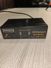 SweetySun 2 Port USB+Displayport Dual Monitor Smart KVM Switch And 4 Cables picture