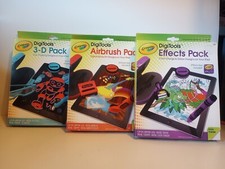 Crayola Digitools Airbrush Pack, Effects Pack, & 3-D Pack Lot Of 3 Items All NIB picture