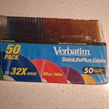 Verbatim Disc 80 minute 700MB DataLifePlus Colors In Cases CD-R 1X-32x lot of 33 picture