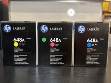 Genuine SEALED HP CE261A CE262A CE263A Toners 648A Yellow Cyan Magenta SEALED C picture