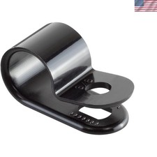 Black Nylon Plastic Cable Clamps 3/8 Inch Screw Mount 100 Pack picture